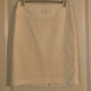 White linen pencil skirt